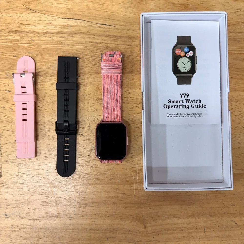 Smart Fitness Watch Y79 Pink Full Touch Color Screen W/O CHARGER Heart Rate
